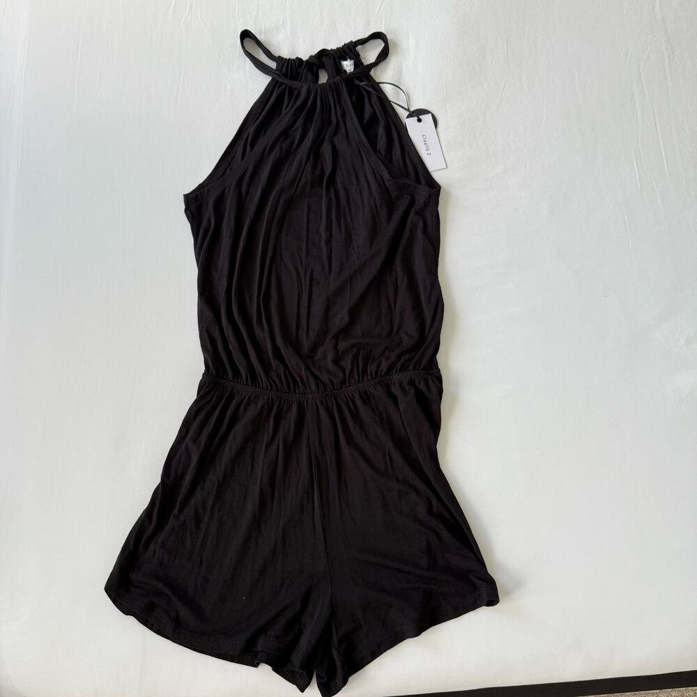 Z supply Black Romper Halter Neckline Knit Size XS NWT